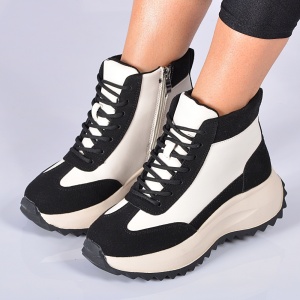 Ghete Sport Justina Alb/Negru