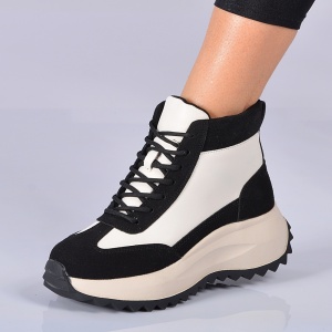 Ghete Sport Justina Alb/Negru