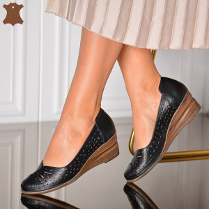 Pantofi Dama Piele Naturala Azalea Negri - Need 4 Shoes