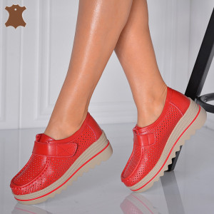 Pantofi Dama Piele Naturala Corso 6 Rosii- Need 4 Shoes