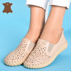 Pantofi Dama Piele Naturala Doti Bej- Need 4 Shoes