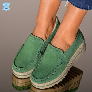 Pantofi Dama Piele Naturala Ibo Verzi- Need 4 Shoes