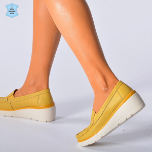 Pantofi Dama Piele Naturala Iuliana Galbeni- Need 4 Shoes