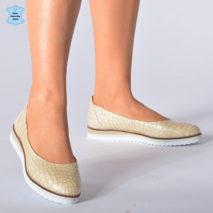 Pantofi Dama Piele Naturala Lolita Bej- Need 4 Shoes