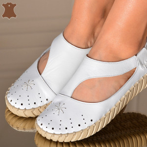 Pantofi Dama Piele Naturala Nicoll Albi- Need 4 Shoes