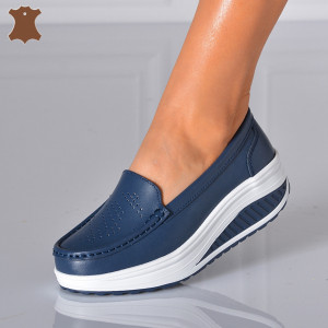 Pantofi Dama Piele Naturala Zena 2 Navy- Need 4 Shoes - Need 4 Shoes