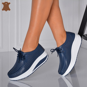 Pantofi Dama Piele Naturala Zena 4 Navy- Need 4 Shoes