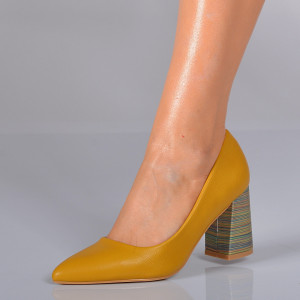 Pantofi Cu Toc Dama Maria Galbeni- Need 4 Shoes