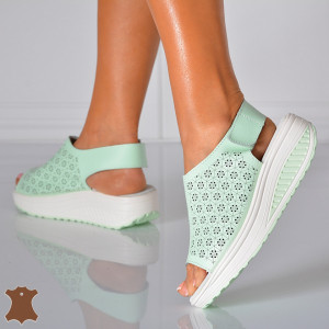 Sandale Dama Piele Naturala Amina Verzi- Need 4 Shoes