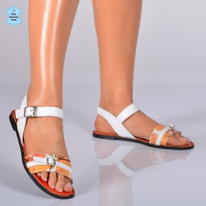 Sandale Dama Piele Naturala Mariana 7 Albe- Need 4 Shoes