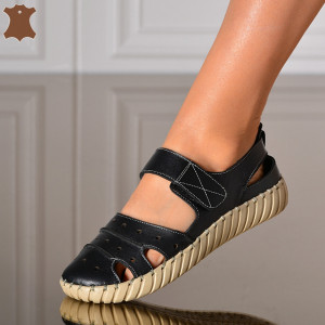 Sandale Dama Piele Naturala Uliana Negre- Need 4 Shoes