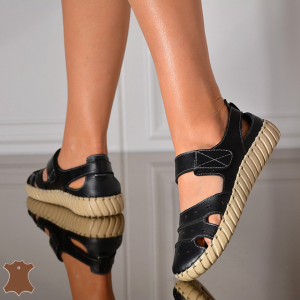 Sandale Dama Piele Naturala Uliana Negre- Need 4 Shoes