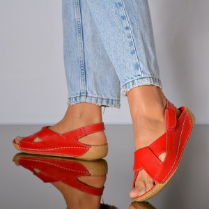 Sandale medicinale Piele Naturala Koda Red - Need 4 Shoes
