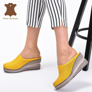 Saboti Medicinali Piele Naturala Rufina Galbeni- Need 4 Shoes