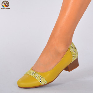 Pantofi Cu Toc Piele Naturala Adelle Mustar-Need 4 Shoes