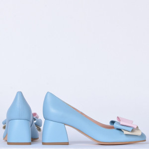 Pantofi Cu Toc Piele Naturala Arabella Azur- Need 4 Shoes