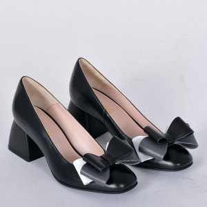 Pantofi Cu Toc Piele Naturala Arabella Negri- Need 4 Shoes