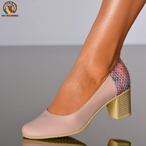 Pantofi Cu Toc Piele Naturala Daliana Roz-Need 4 Shoes