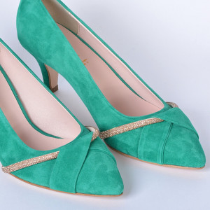 Pantofi Cu Toc Piele Naturala Denise Verzi- Need 4 Shoes