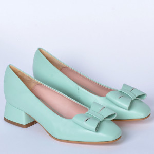 Pantofi Cu Toc Piele Naturala Iness Menta- Need 4 Shoes