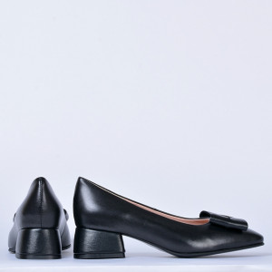 Pantofi Cu Toc Piele Naturala Iness Negri- Need 4 Shoes
