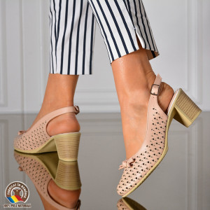 Pantofi Cu Toc Piele Naturala Karina Roz-Need 4 Shoes