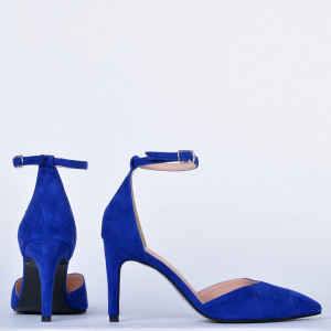 Pantofi Cu Toc Piele Naturala Kayla Albastri- Need 4 Shoes