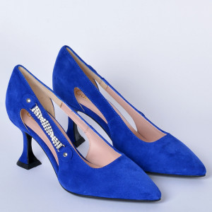 Pantofi Cu Toc Piele Naturala Leona Albastri- Need 4 Shoes