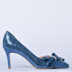 Pantofi Cu Toc Piele Naturala Miracle Albastri- Need 4 Shoes