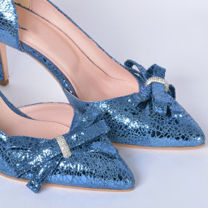 Pantofi Cu Toc Piele Naturala Miracle Albastri- Need 4 Shoes