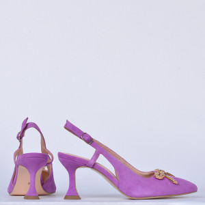 Pantofi Cu Toc Piele Naturala Odett Mov- Need 4 Shoes