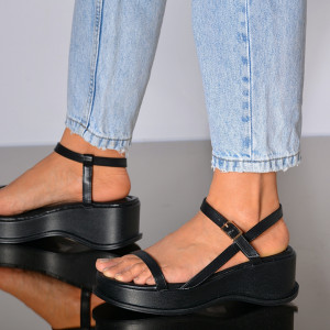 Sandale Cu Platforma Deilyn Negre- Need 4 Shoes