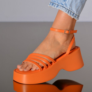 Sandale Cu Platforma Dianira Orange- Need 4 Shoes