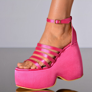 Sandale Cu Platforma Mirtys Fuchsia- Need 4 Shoes