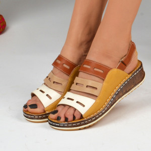 Sandale cu platforma Tiki Yellow - Need 4 Shoes