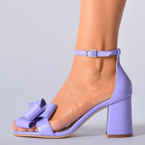 Sandale cu toc Piele Naturala Anaisa Lila- Need 4 Shoes