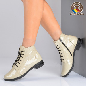 Ghete Dama Piele Naturala Aura 2 Bej- Need 4 Shoes