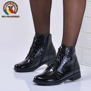 Ghete Dama Piele Naturala Aura 2 Negre - Need 4 Shoes