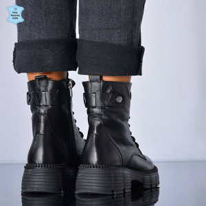 Ghete Dama Piele Naturala Hanna Negre - Need 4 Shoes