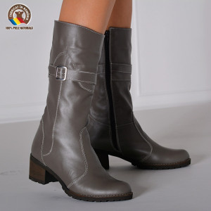 Cizme Dama Piele Naturala Issac Gri - Need 4 Shoes