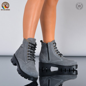 Ghete Dama Piele Naturala Maryn Gri- Need 4 Shoes