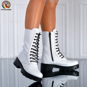 Cizme Dama Piele Naturala Maryn 2 Albe- Need 4 Shoes
