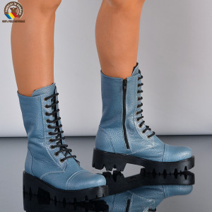 Cizme Dama Piele Naturala Maryn 2 Albastre- Need 4 Shoes