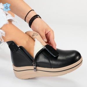 Ghete Dama Imblanite Piele Naturala Ilinca Negre- Need 4 Shoes