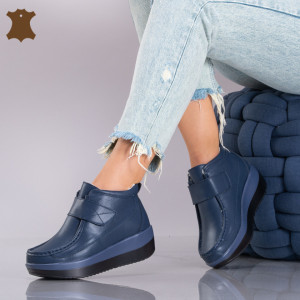 Ghete Dama Imblanite Piele Naturala Tokyo 2 Navy - Need 4 Shoes