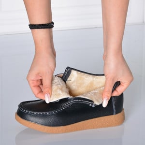 Ghete Dama Imblanite Piele Naturala Zora Negre - Need 4 Shoes