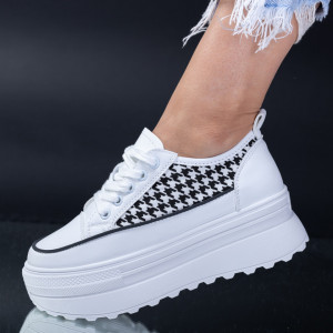 Tenisi Dama Toto Alb/Negru-Need 4 Shoes