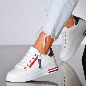 Adidasi Dama Azaria Alb/Rosu- Need 4 Shoes