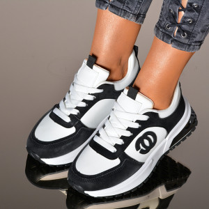 Adidasi Dama Carolina Alb/Negru- Need 4 Shoes