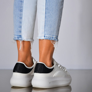 Adidasi Dama Jordy Alb/Negru- Need 4 Shoes
